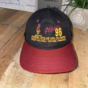 Vintage 1996 Athens Olympic Champion Adjustable Leather Strapback Cap Hat